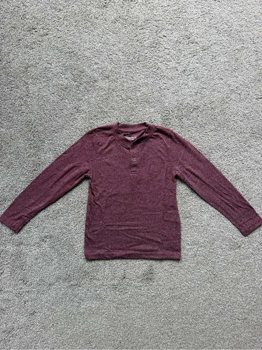 Burgundy Kids' Long-Sleeve Henley Shirt